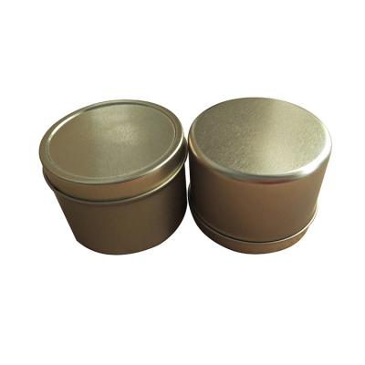 China Candle Dongguan Factory Direct Round 6oz Golden Candle Seamless Tin for sale