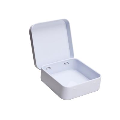 China Wholesale Promotional Metal In Good Condition Mini Mint Square White Hinged Tin Box for sale