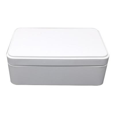 China Wholesale Empty Ready Made White Metal Cosmetic Jewelry Box Tin Box for sale