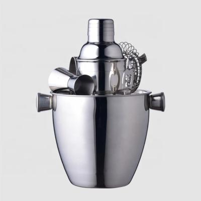 China Viable Factory Direct Wholesale Custom Silver Martini Cocktail Ice Bucket Set for sale