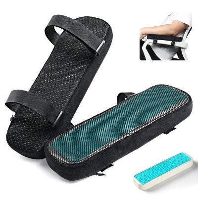 China High Quality Fabric With Memory Foam Core Hot Selling Office Chair Gel Arm Rest Cover New Nits Connected Comfort Office Chair Arm Rest Pads Anti-Slip Pads for sale