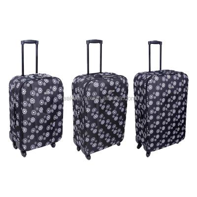 China Polyester China Luggage Factory Supply Sunflower Pattern 3pcs Eva Trolley Luggage Sets With Spinner Wheels for sale