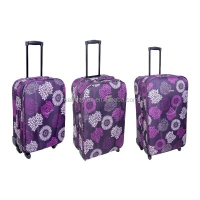 China China Factory Supply Polyester 3pcs Eva Trolley Luggage Sets With Flower Pattern Multi Spinner Wheels for sale