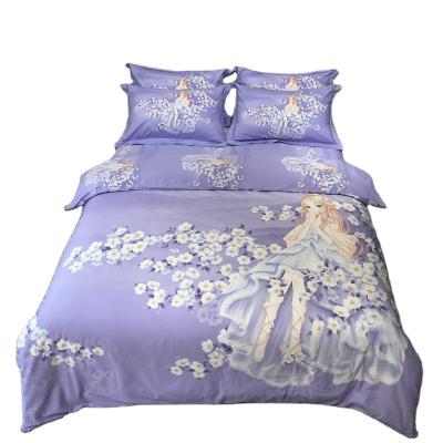 China 2020 New Disposable Type Sanding King Size Duvet Cover Cotton Fabric Bedding Set Comforter Cover Queen Size Girls Set for sale