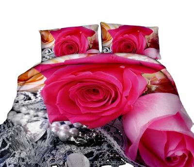 China Disposable 3d Printing Flower Fitted Sheet Set for sale