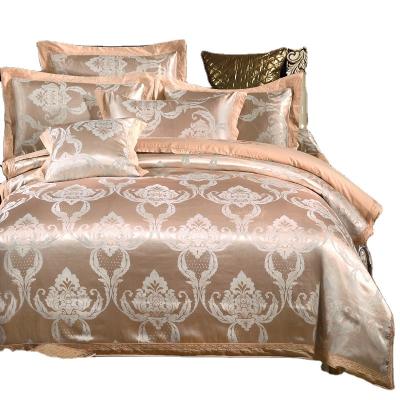 China 2020 New King Size Comforter Duvet Cover Disposable Cotton Embroidered Jacquard Bedding Set for sale