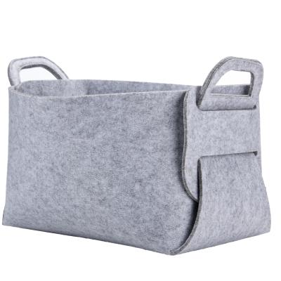 China 2020 Sustainable Collapsible Collapsible Felt Bins Storage Bins Cloth Storage Boxes Heavy Duty Basket For Clothes for sale