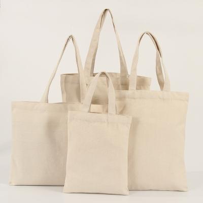 China Wholesale High Quality Eco-Friendly Plain Cotton Tote Bag Custom Reusable Blank White Canvas Shopping Bag With Custom Logo for sale