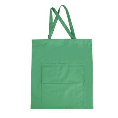 China High Quality Polyester Eco Friendly Reusable Foldable Lightweight Shopping Grocery Bag With Front Pocket for sale