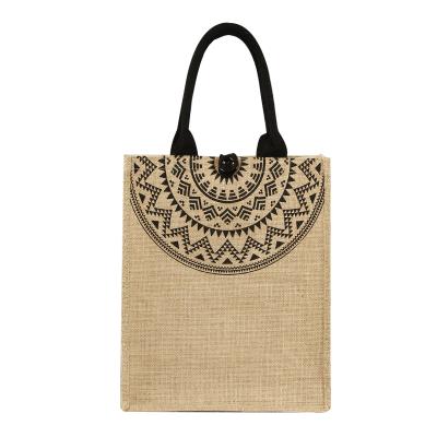 China Wholesale Custom Wedding/Shopping/Gift Ect Burlap Bag With Handles Jute Tote Bags For Wedding Bridesmaid Reusable Empty Burlap Packaging For Shopping for sale