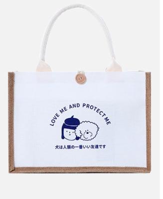 China High Quality Jute Tote Bags Reusable Daily Living Burlap Bag With Handles For Daily Use Support Custom for sale