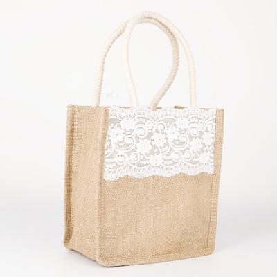 China Shopping / Newspaper Use Wholesale Custom Eco Friendly Jute Tote Bags Reusable Burlap Bag Shopping Bags for sale