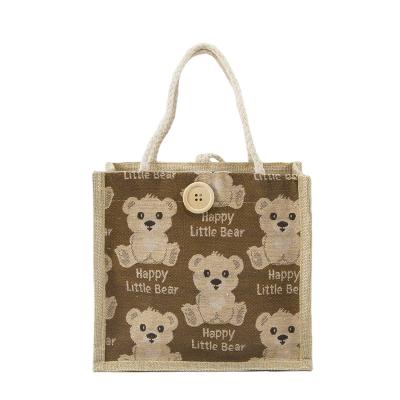 China Wholesale Cheap High Quality Foldable Jute Bag Fashion Handled Custom Packaging With Custom Logo for sale