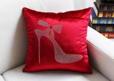 China High Heels Red Cushion Cover Luxury European Favor  Seat Chair Pillow Cover Velvet Square Pillowcase for sale