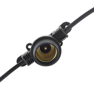 China Black Waterproof Automotive Lamp Holder Wire E27 Connectors T Type PVC LED And Cable Connector for sale