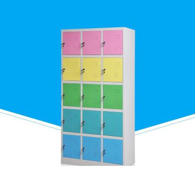 China Modern Color Bedroom Furniture 15 Doors Colorful Metal Locker for sale