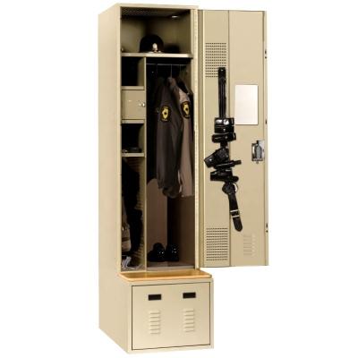 China Single Steel Wardrobe Knockdown Metal Door Police Wardrobe Cabinet for sale