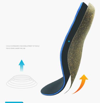 China Invisible Inside and Outside Shock Absorption Cork Arch Support Orthotic Insoles Eight-Character Flat Foot for sale