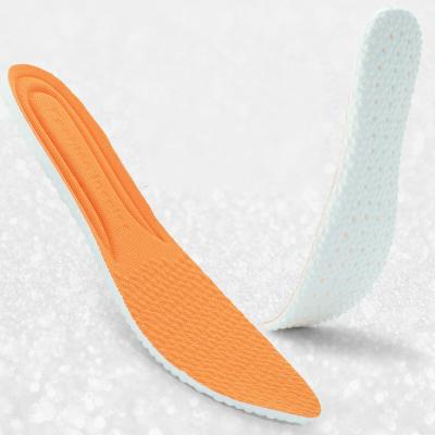 China Invisible Popcorn Push Sports Basketball Running Insole Thickened Soft Latex Non-deodorant PU Stepping On Cramped Insole for sale