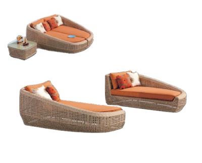 China Modern Outdoor Rattan Furniture Rattan Double Daybed With 2 Single Daybeds for sale