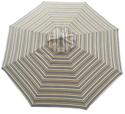 China Contemporary 3m 12 Feet Luxury Wood Like Pole Aluminum Center Stripe Beach Patio Umbrella for sale