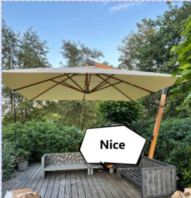 China Contemporary Outdoor Cantilever Patio Umbrella Vintage Garden Patio Umbrella Large Star Restaurant Hotel Beach Umbrella with Tilt for sale