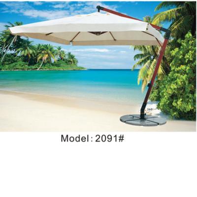 China Contemporary Outdoor Wood Like Aluminum Pole Beach Umbrella Garden Umbrella Patio Umbrella for sale