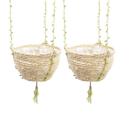 China Viable Wholesale Garden Flower Pot Basket Baskets Decorative Plastic Hanging Hanging Planter for sale