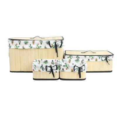 China Bamboo Folding Basket Storage Basket Eco-friendly Sustainable Can Customized Color Laundry Box for sale