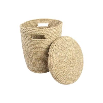 China Customized Sustainable Upright Wicker Laundry Basket Vegetable Plankton Storage Basket Slim Straw Box for sale