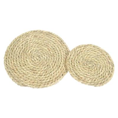 China Sustainable Wholesale Natural Handwoven Round Place Mat From Vegetable Plankton Lowest Price Straw for sale