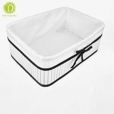 China Factory Outlet Sustainable Natural Bamboo Storage Basket Laundry Basket Home Bamboo Basket With Liner for sale