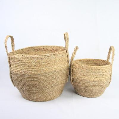 China Beautiful viable in color woven basket vegetable plankton storage basket home decoration laundry basket natural for sale