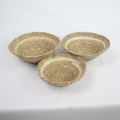 China The viable plant plankton, natural woven multifunctional corn husk storage basket for sale