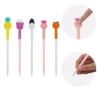 China Amazon office and school stationery normal tip silicone bubble hot selling pen for school for sale