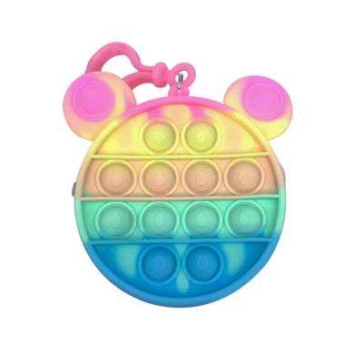 China 2022 Hot Selling Fashion Little Girl Soft Silicone Push Bubble Pop Coin Purse Money Bag For Kids for sale