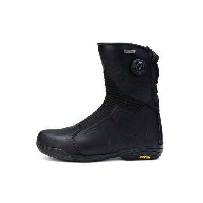 China New Breathable Waterproof Leather Motorcycle Boots With Adjustable Rotary Button Motorcycle And Auto Wrap Wear for sale