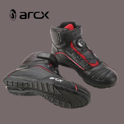 China ARCX Ankle Leather Anti-Slippery Motorcycle Boots With SET ON Turning Button Mens Racing Boots for sale