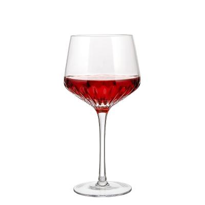 China Wholesale Crystal Glass Factory Wine Amazon Success Customize Red Wine Goblet Diamond Shape Glass Wine Glass for sale