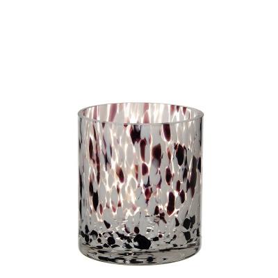 China High Quality Cheap Mexican Glass Hurricane Glass Confetti Tumbler Candle Holders Hot Sale Home Decoration for sale