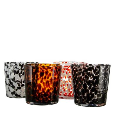 China Factory Wholesale Home Cheap Mexican Cylinder China Decoration Glass Jars For Candles Colored Candle Holders Glass Candle Holder for sale