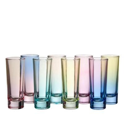 China Personality Products Unique Tableware Cheap Bar Glassware Colored Liquor Glass Shot Glasses for sale