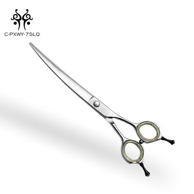 China High Quality Durable 7 Inch 440C Japanese Curved Blade Professional Pet Grooming Scissors Easy To Cut for sale