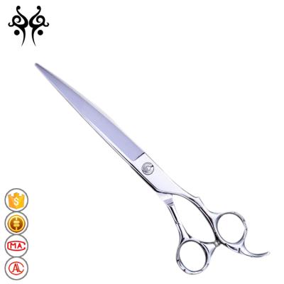 China Japanese Curved Scissors YIJIANG 7.0Inch Stainless Steel Pet Grooming Shears Curved Down for sale