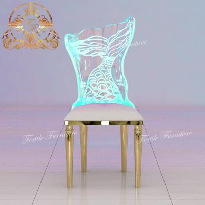 China Modern New Arrival 16 Colors Led Mermaid Tail Acrylic Back Party Kids Acrylic Chairs for sale