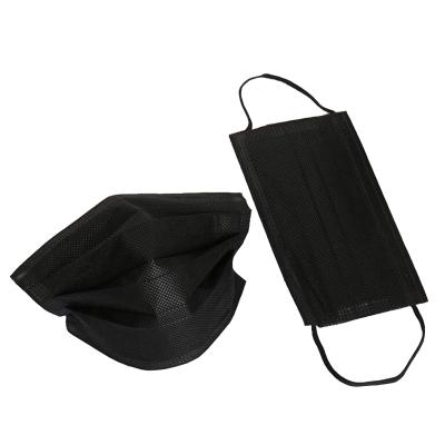 China Disposable Fashion Nonwoven Dustproof 3 Ply Full Face Mask Medical Protective Disposable Black Face Masks for sale