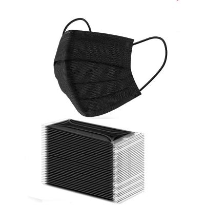 China Disposable Black 3-Ply Nonwoven Surgical Facemask Earloop Disposable Face Mask for sale