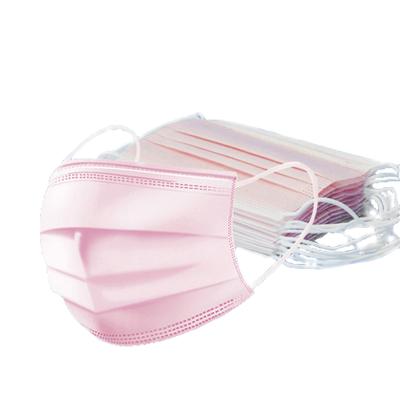 China Factory Direct Selling High Quality Disposable CE Certification Disposable Earloop Pink 3 Ply Face Mask for sale