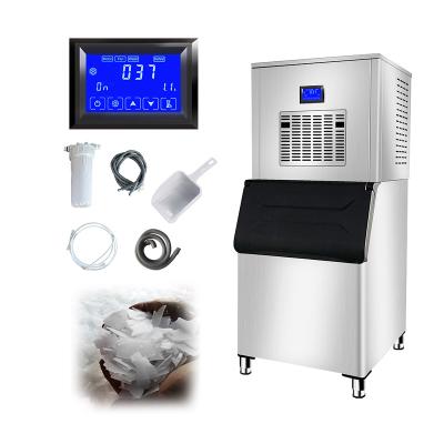 China Commercial Flake Ice Maker, Commercial Ice Maker, 200KG/Day, Stainless Steel with 150KG Capacity, Ideal for Restaurant, Includes Scoop for sale