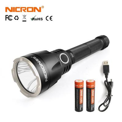 China Latest NICRON B200 Long Throw Beam Distance LED Flashlights Shock Proof Water Proof Industrial Tactical Flashlight For Industry for sale